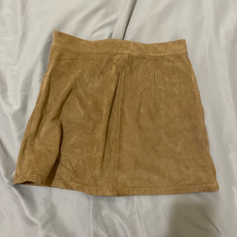 Express High Rise Soft Suede A-Line Button Up Ski… - image 2